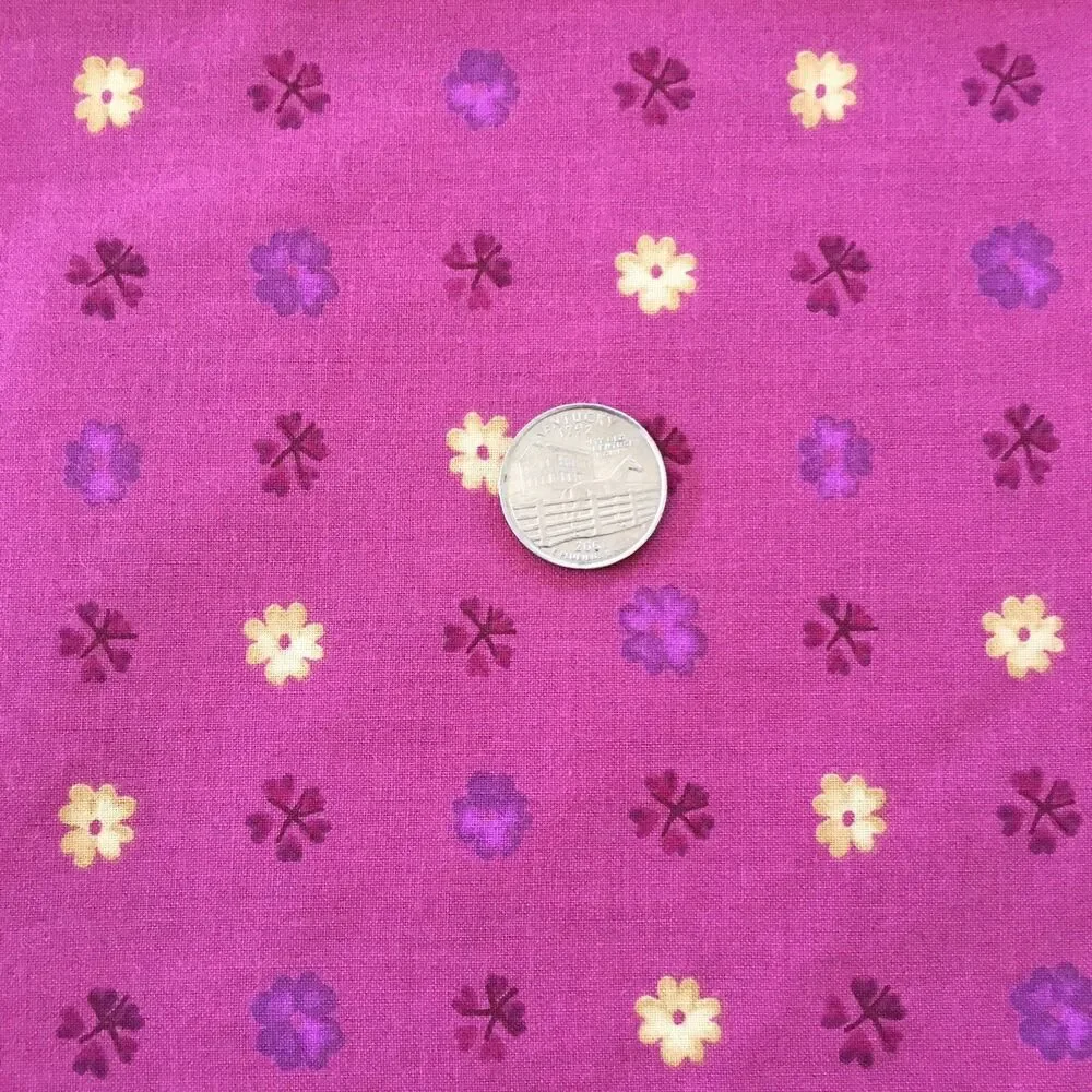Daisy Kingdom pink Kashmir Rose Geometric Floral Fabric 2 yards Springs